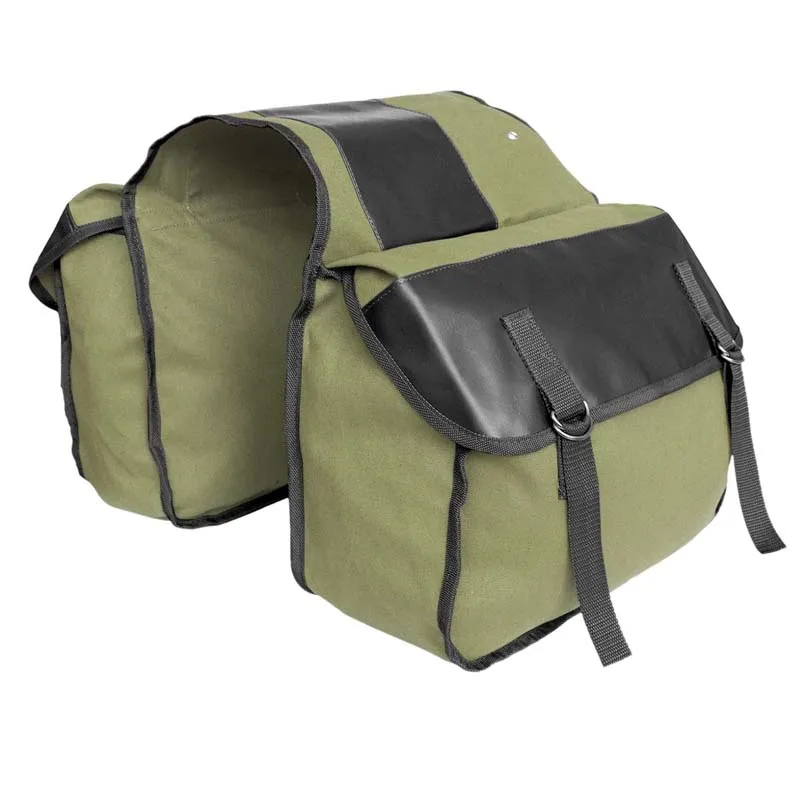 Waterproof custom logo canvas soft Motorcycle Side Bag Bike Panniers bicycle saddle bag