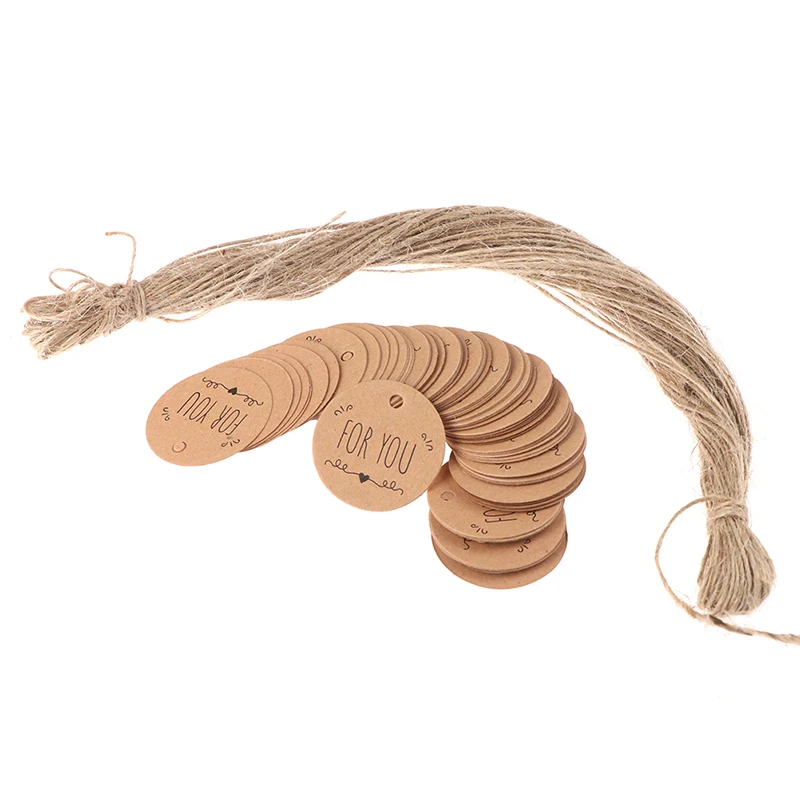 Kraft Paper Gift Tags FOR YOU Customized Logo Garment Labels With Hanging String Craft Paper Hangtag