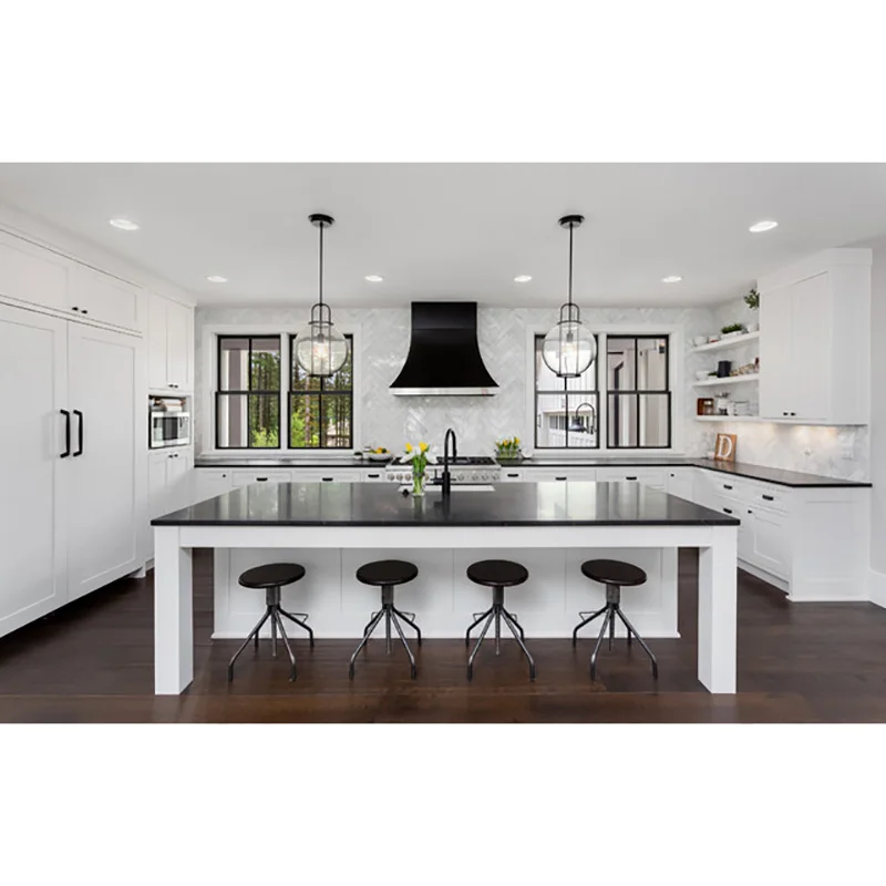 Modern designs American Shaker Style Customized Solid Wood Modular Kitchen Cabinet for apartment