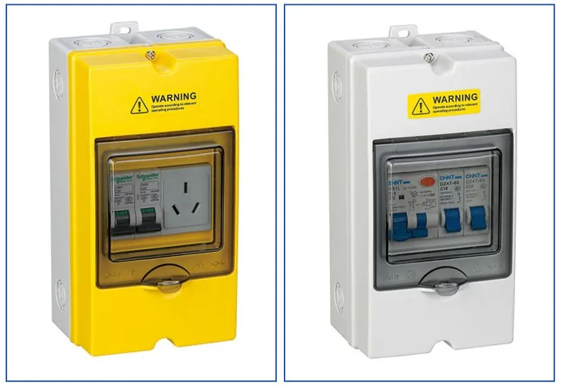 Manufacturer 4 way Outdoor IP66 Single Phase 230VAC Electrical Waterproof Plastic PC Circuit Breaker Box