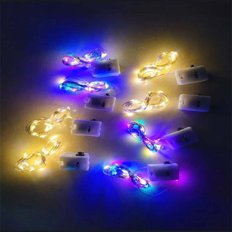Christmas Festival Outdoor Tree Style Fairy Lights 1M 10Leds Mini Micro Copper Wire Battery Operated 2M 20Led Strip String IP65