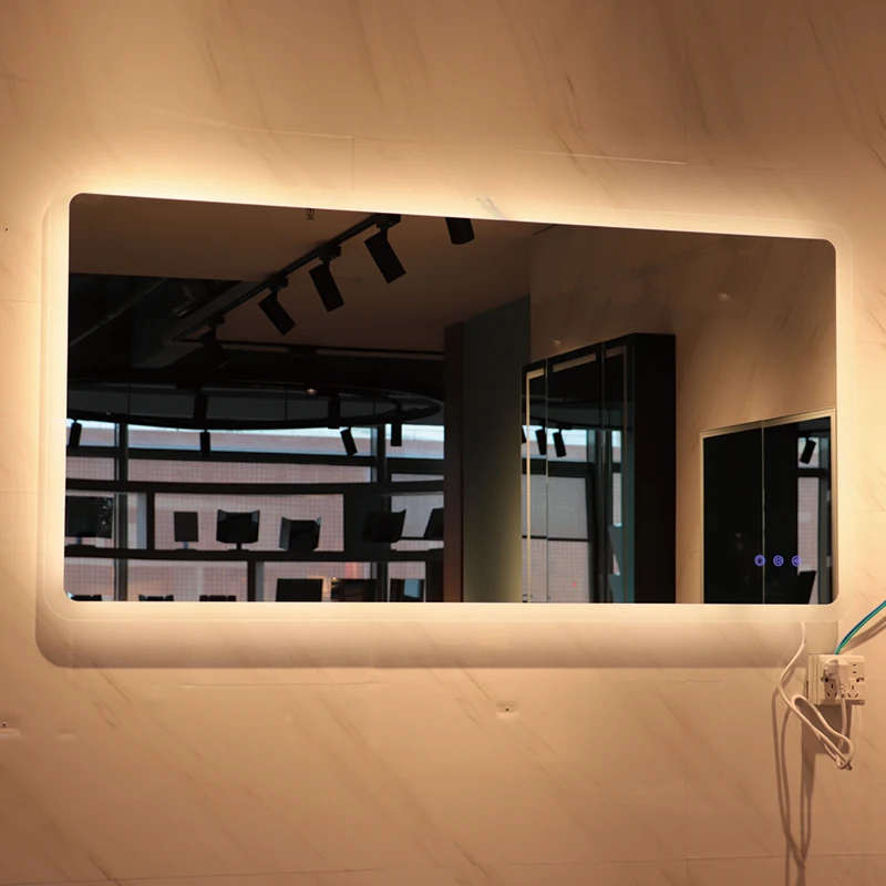 wall mounted backlit illuminated hotel bathroom led bath mirrors with touch sensor and anti fog
