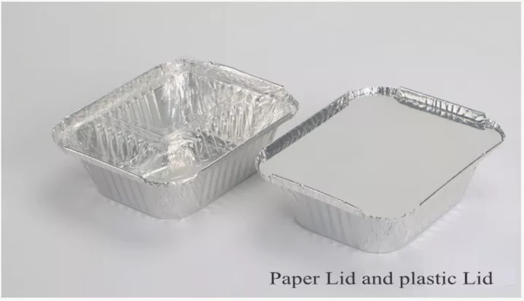 Custom Large Square Smooth Aluminium Foil Containers for Desserts and Cuisine Personalized Foil Trays