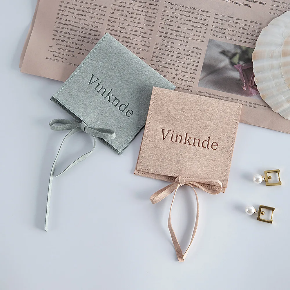 Wholesale Microfiber Jewelry Pouch Peacock Blue Velvet Necklace Bracelet Jewelry Bag and Insert Pad with logo Custom