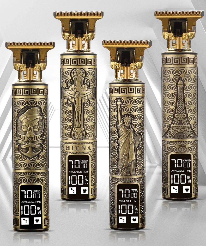 Vintage T9 Trimmer tondeuse a cheveux 0mm Hair Cutter T blade Barber Machines Buddha Dragon Lcd Hair Trimmer Clippers