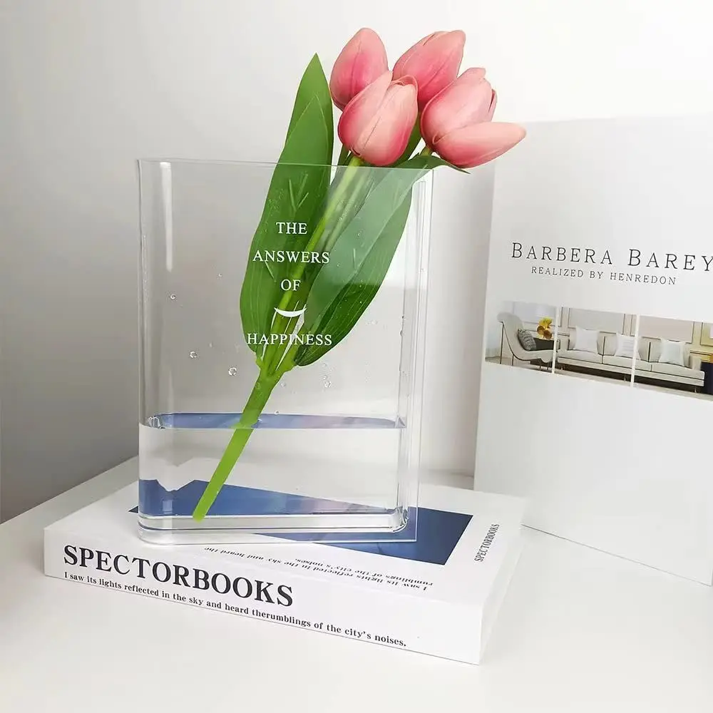 Decorative Clear Book Design Flavor Flowers Acrylic Vase