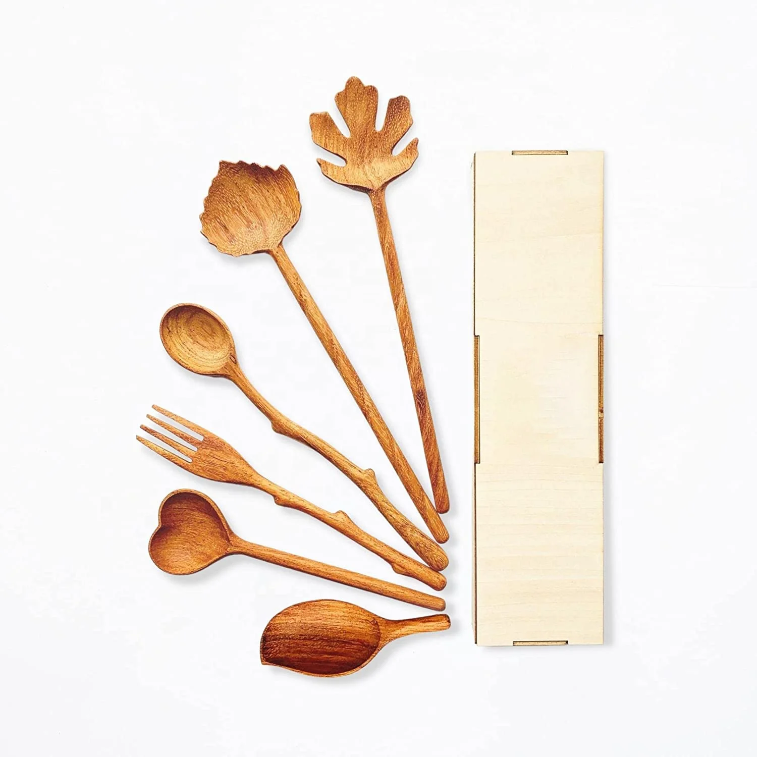 Cooking Kitchen Utensils Gifts for Moms  Natural Wooden Spoons and Forks Set