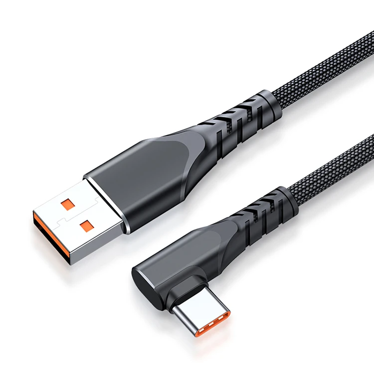 6A USB C Cable Right Angle 90 Degree USB A to Type C Fast Charger Cord for Samsung