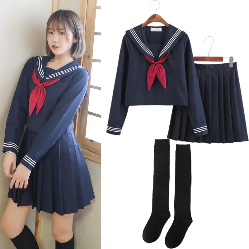 school uniform for girl Basic style Japanese School Uniform College High School Girls Uniforms Sailor Suit White Tops