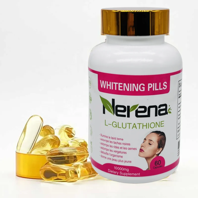 High Quality and High Dose Skin Whitening Reduced Glutathione Softgel Capsule Antioxidant Vitamin Pills 2 Capsules Per Day