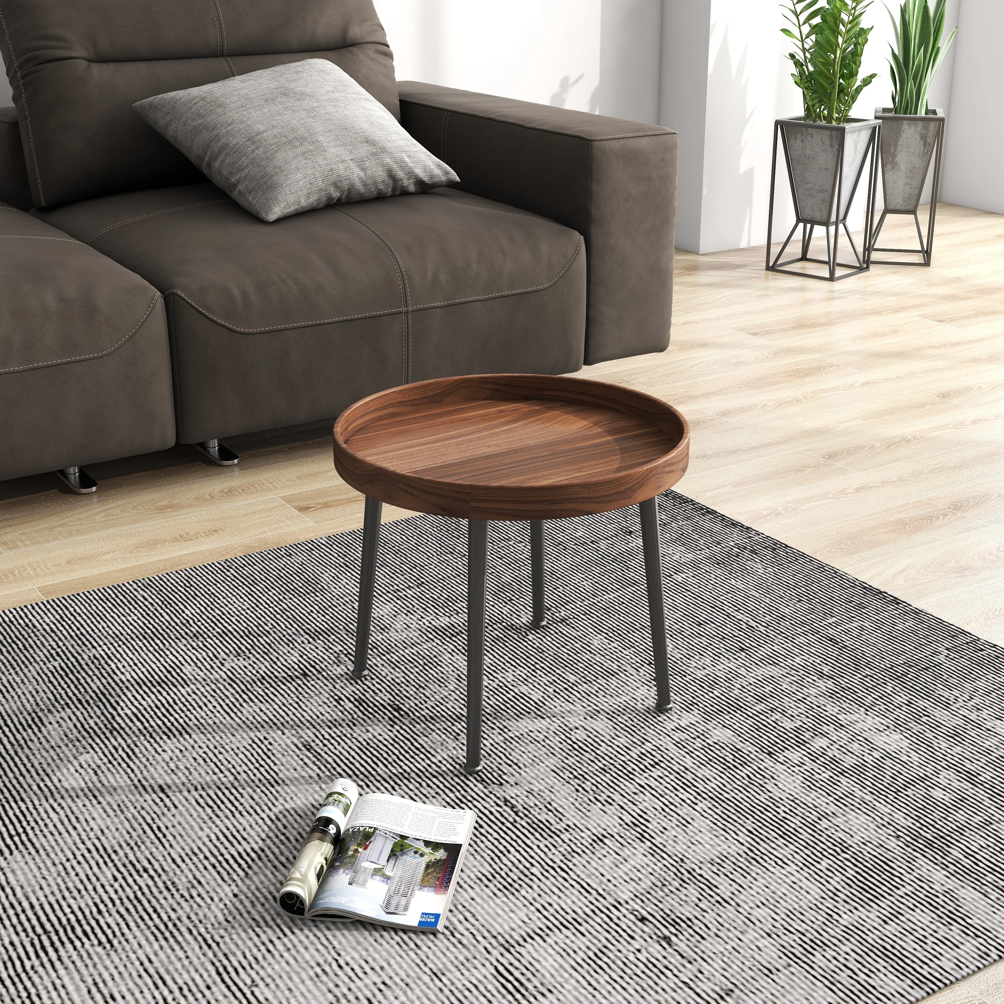 Modern solid wood Japanese small tea table living room tea table stool