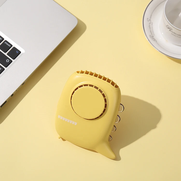 CYNRIN Portable Bladeless Rechargeable Battery Mini LED Air Cooling USB Flexible Goose Neck Fan Kids Neck-Fan Cute With Light