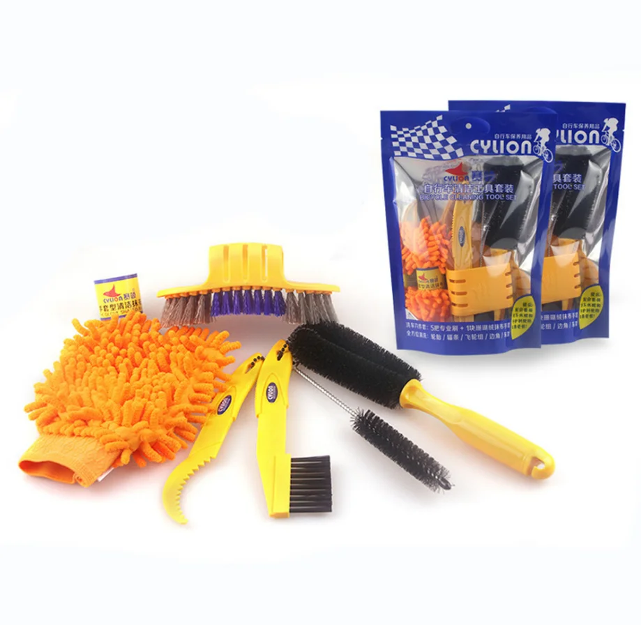 Bicycle Cleaner Bike Scrubber Wash Clean Tool Mountain Road Bike Chain Crank Tire Sprocket Cycling Cleaning Kit