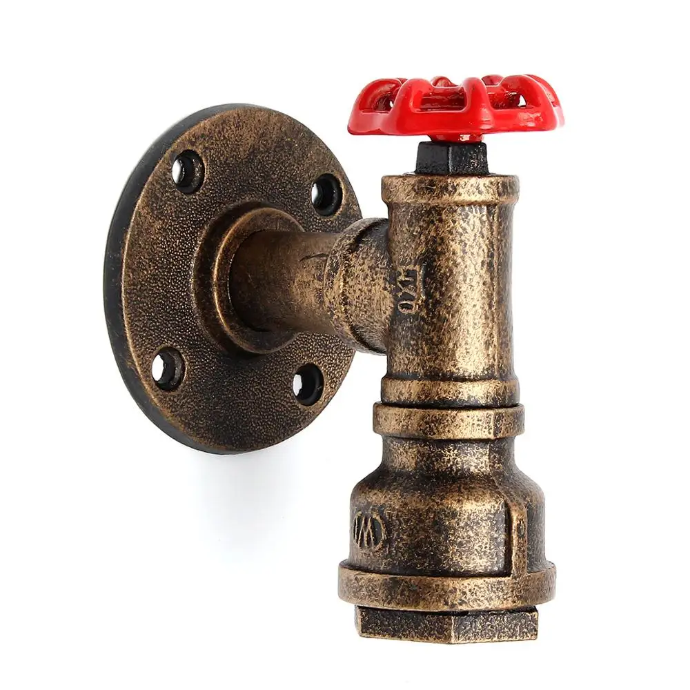 H model Industrial Wall Pipe Lamp 1 Arm Light Retro Steampunk Vintage Sconce Wall Art Decoration
