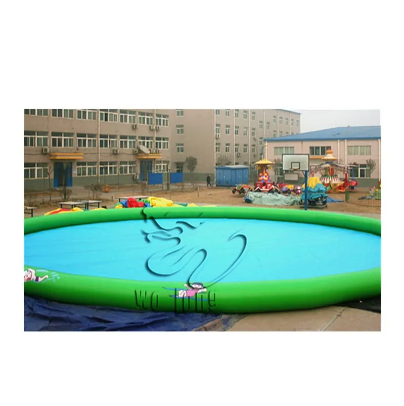 Playground water swimming pool inflated pvc tarpaulin slide pool for park