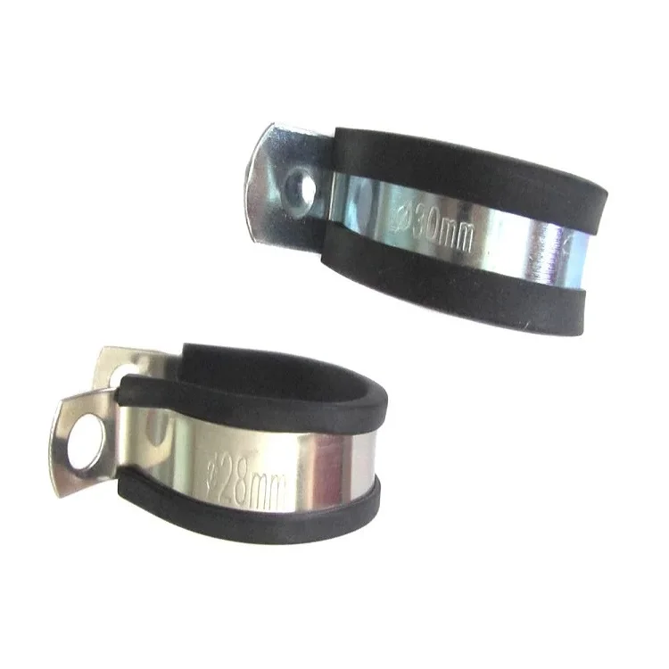 Galvanized steel tube pipe /p-clips hose clamp with rubber coated