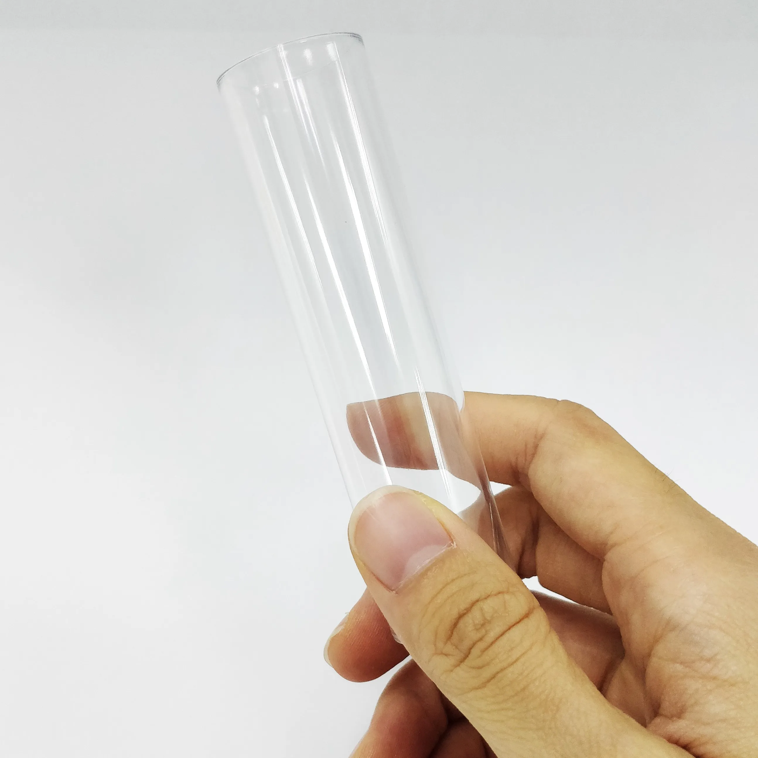 Made high transparency clear tube round plastic test tube vials in JAPAN