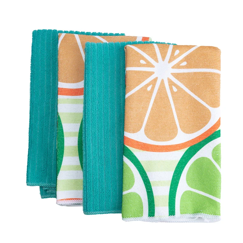 Hot selling Custom cleaning household supplies microfiber cleaning cloth Absorbent microfiber drying towel kitchen cloth 40*48cm