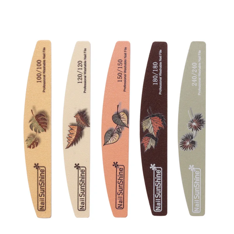 Double Side Nail File Hot Style High Quality Half-moon Shaped Customizable  Grit File For Nail Polishing Tools