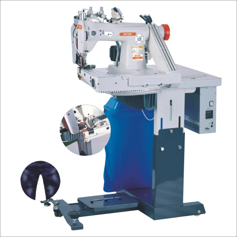 BT-2261 vibemac type stepping motor 3 needle feed off the arm chainstitch industrial sewing machine