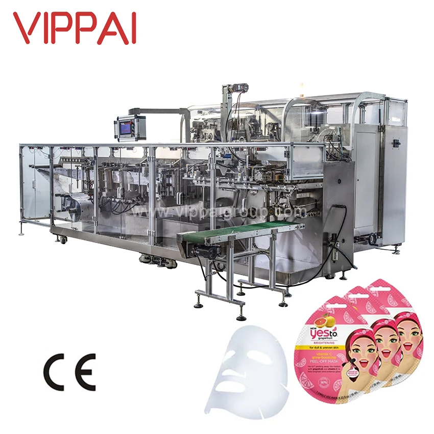 VIPPAI Turkey Popular Full Auto Beauty Cosmetics Face Beauty Fabric Facial Mask Sheet Making Packing Machine(Bag Making)