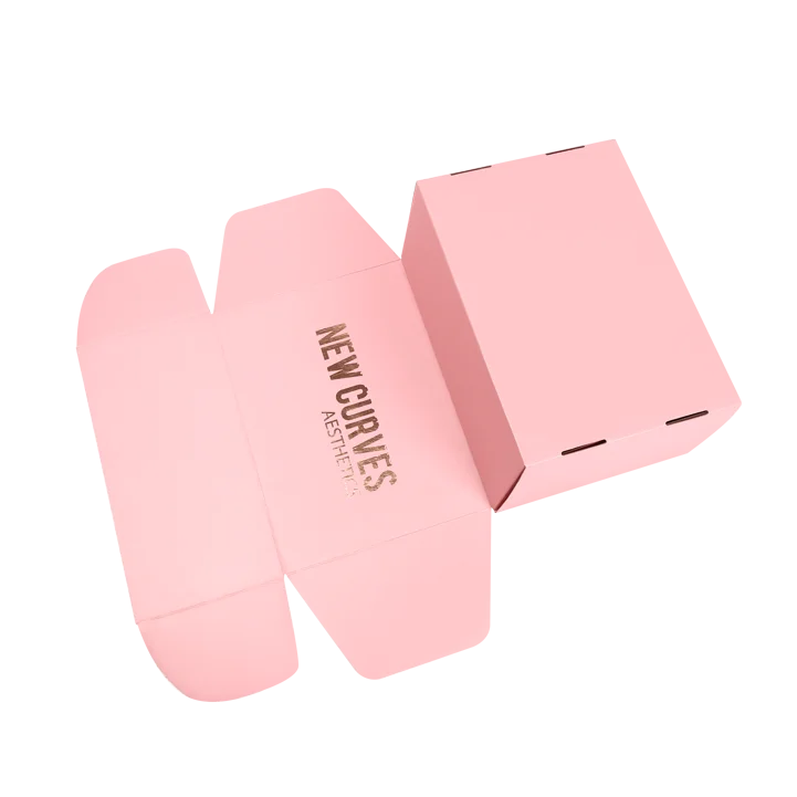 Custom Design Logo Unique Corrugated Paper Mailer Packaging Printed Pink White Shipping Boxes Cardboard Mailer Box for Dress