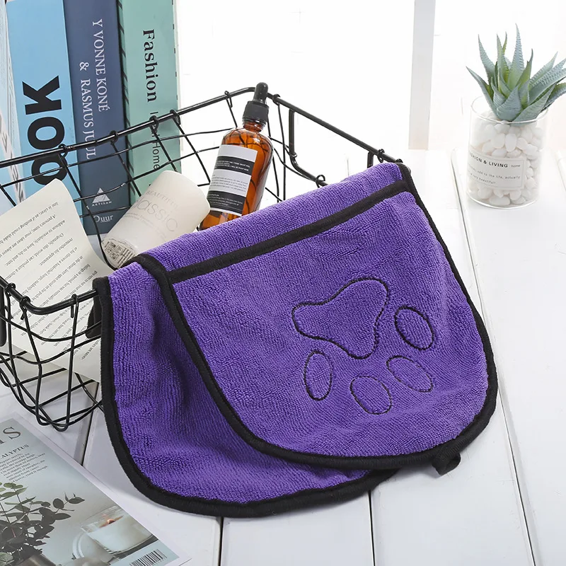 Powerful Absorbent Bath Towel Pocket Microfiber Soft And Comfortable Dog Cat Pet