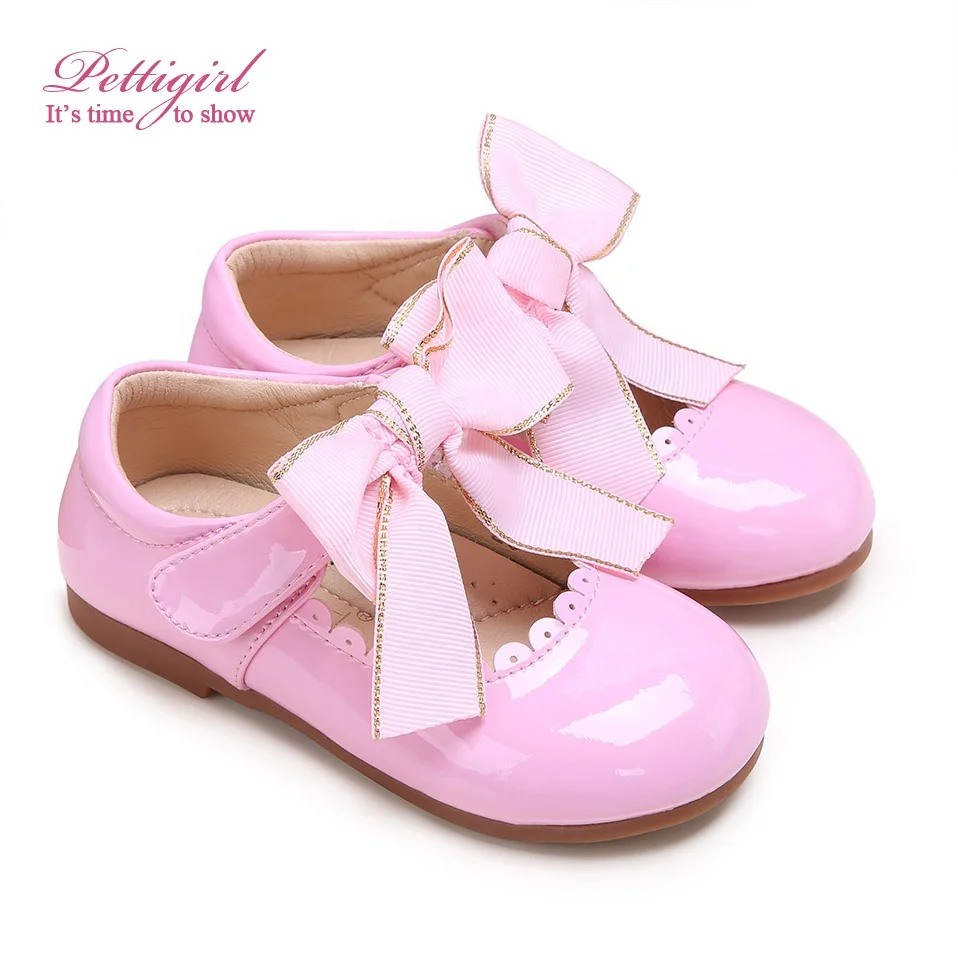Pettigirl Wholesale Pink Baby Shoe Leather Baby Shoes Boutique Shoes For Girl GS909-01PK