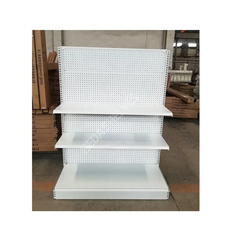 Customized Color Supermarket Metal Shelf Supermarket Racks Single Sided Gondola Display Rack Gondola Shelving