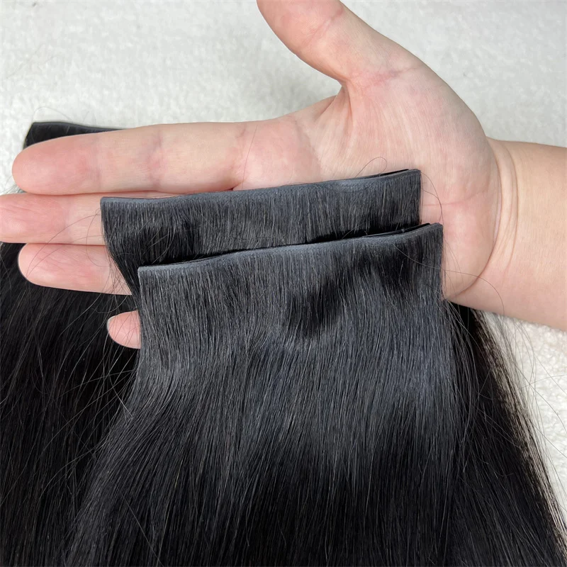 100% High Quality Remy Best Quality Light Color Invisible Double Drawn Seamless Straight Clip-in Virgin Raw Human Extensions
