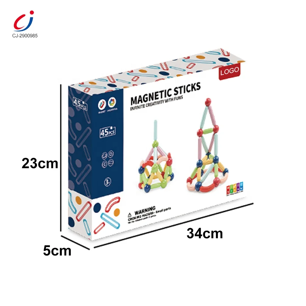 Chengji diy kids magnet rod bar building blocks toys montessori construction educational puzzle magnetic bar toys