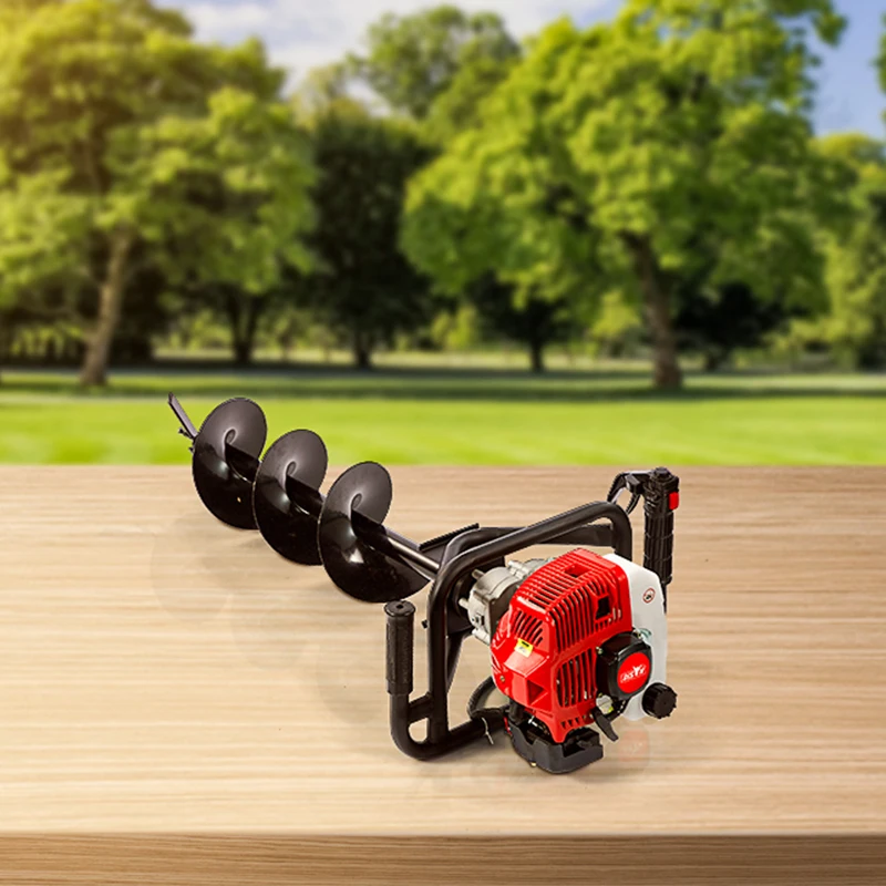 Discount 3meter deep drill auger 2 stroke 1e48f engine type gasoline power 63cc 62cc power earth auger machinere