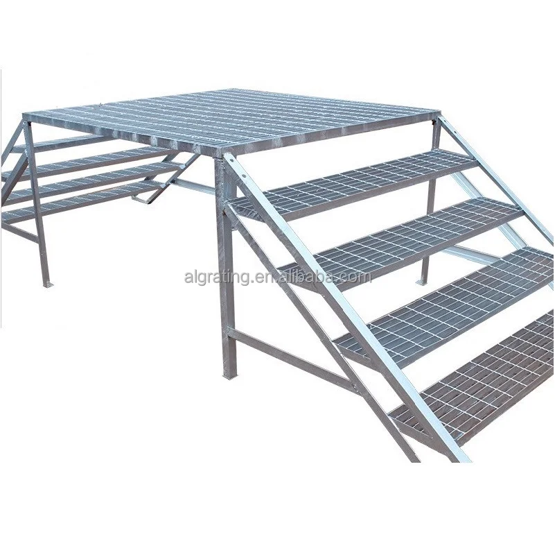 Industrial platform steel step stair ladder with