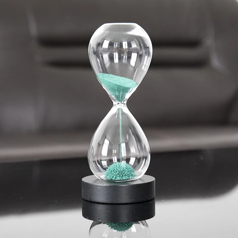 Decorative Round Painting Wood Base Optional Color Sand Timer Hourglass