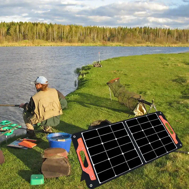 100w Solar Folding Panel Photovoltaic Panel Cloth Wrapped Outdoor Power Supply Emergency Charging 100w Portable Solar Panel
