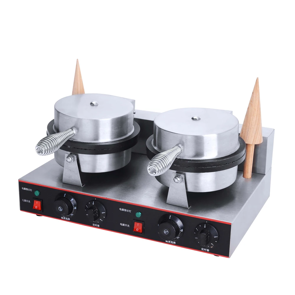 2-Plate Cone Baker Promotional Electric Mini commercial waffle maker penis waffle maker stuffed waffle maker