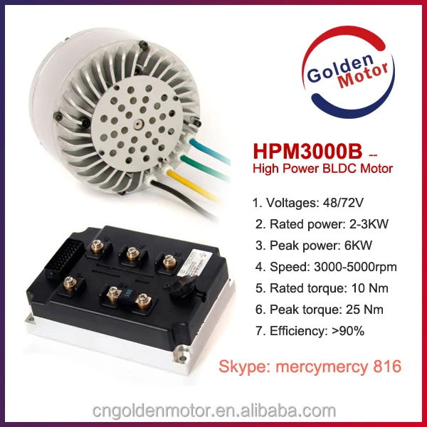 BLDC motor 3kW electric motor for motorcycles 48v 72v 96v for  racing motorcycles go kart parts