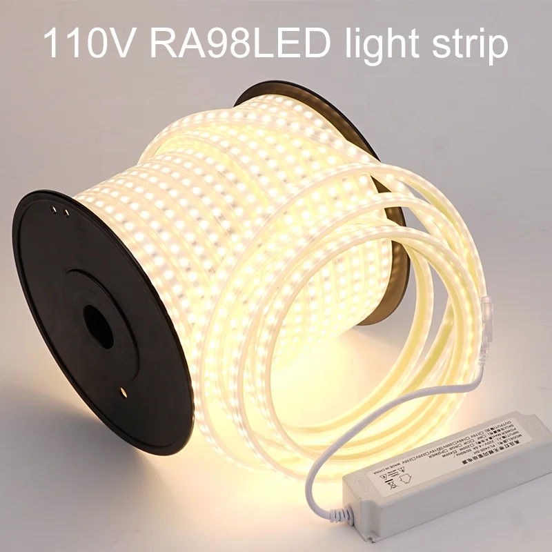 10M led strip 2700 - 6000 24 volt cri 97 Flexible custom led strip Light 220V 120leds waterproof led strip light bar + EU plug