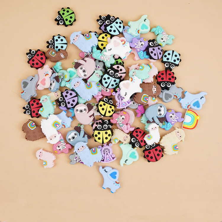 Oem/Odm Soft Bpa Free Focal Beads Silicone Characters Baby Silicon Beads For Pen Making