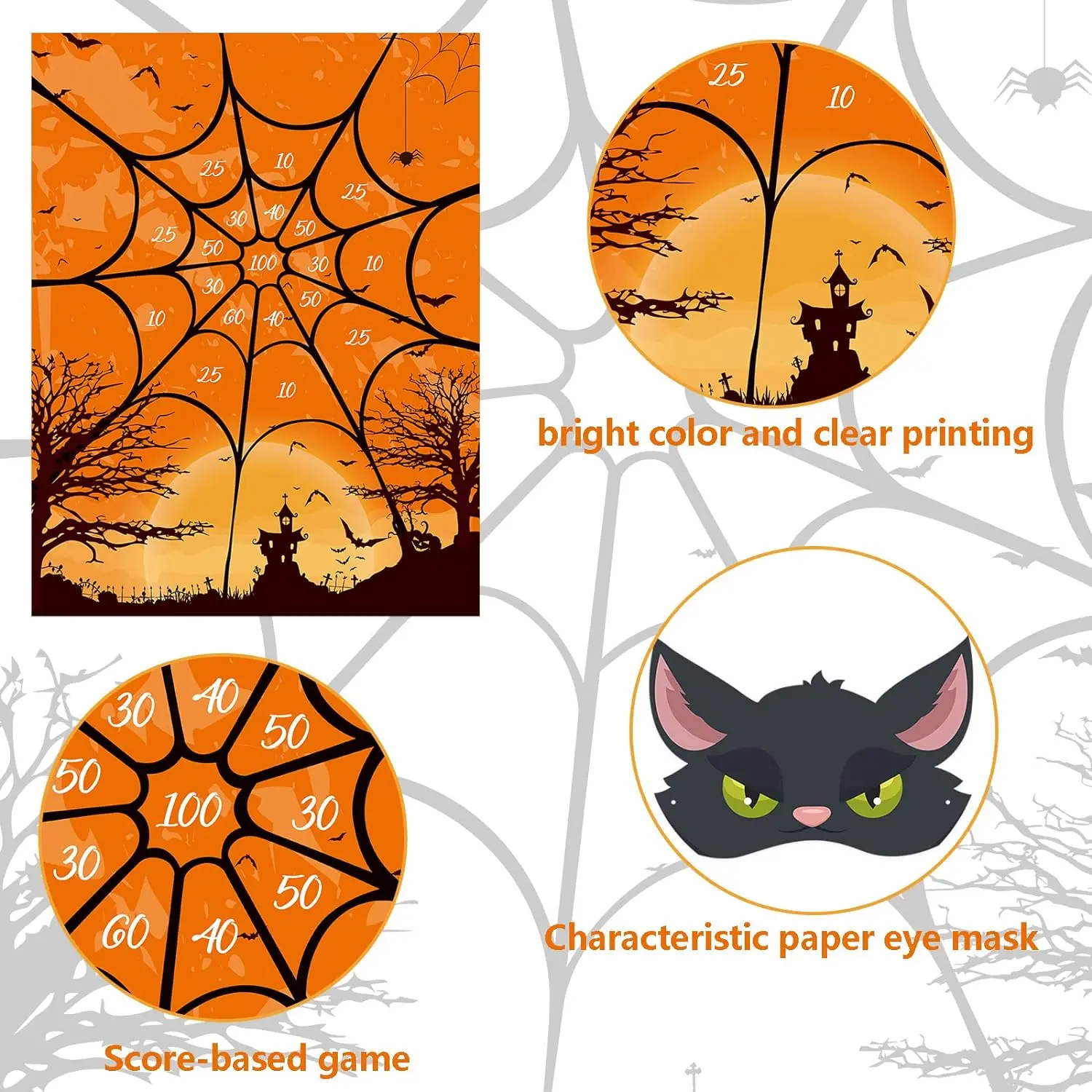 Redwood Halloween Painting Horror Dark Night Bat Castle Retro Poster Custom Printing Paper Family Wall Picture Game Poster