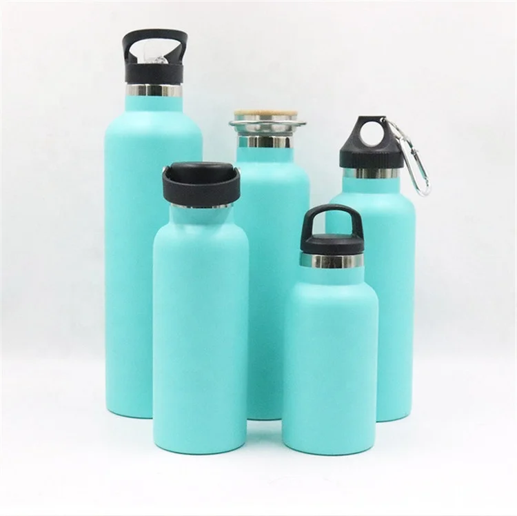 custom 350ml 500ml 600ml 750ml 1000ml double wall stainless steel water bottle  sport bottle for outdoor with lid
