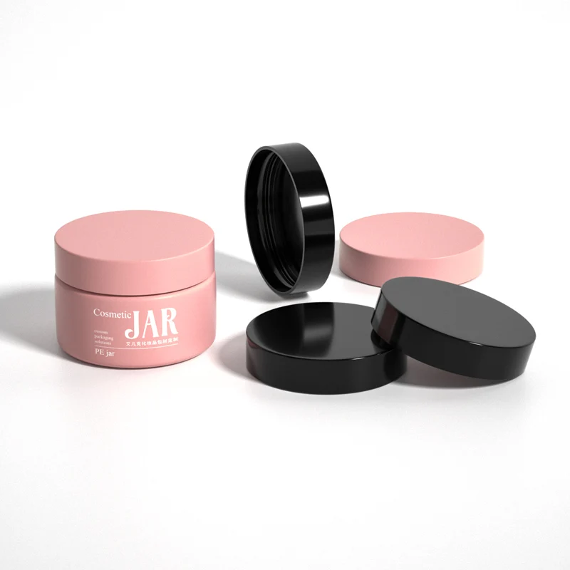 Manufacturers Wide Mouth Bottle Lids Custom Diameter Black pink Cosmetic Cream Jar Caps Custom Logos Plastic Lids