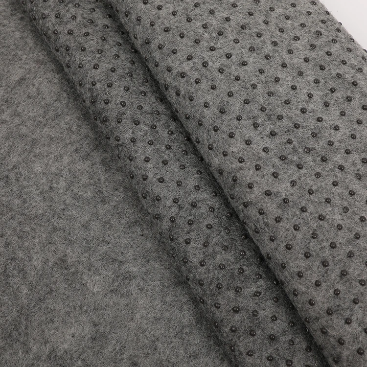 non slip drop cloth anti slip material fabric for carpet pvc dots non woven polyester needle punched felt fabric nonwoven