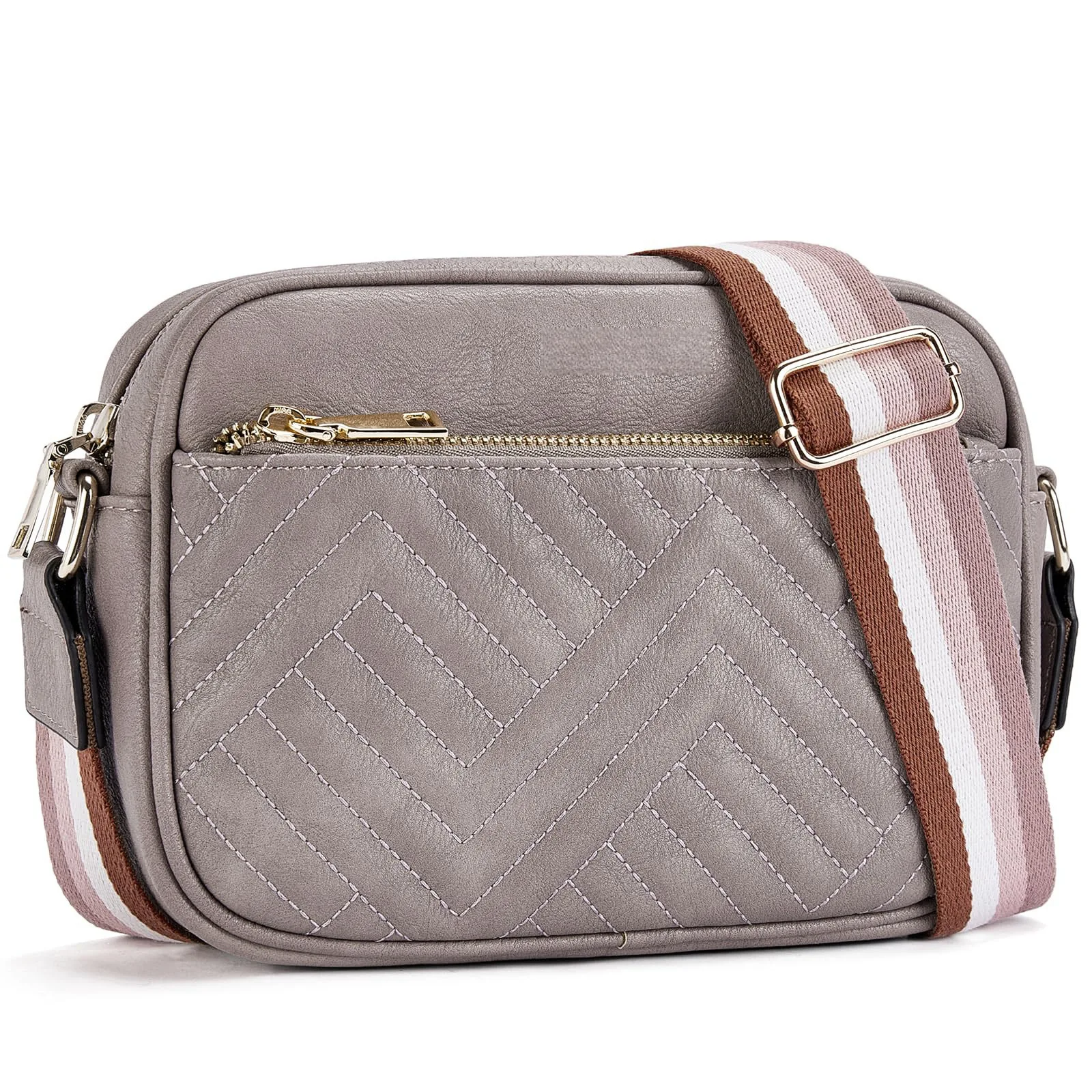 Faux Leather Fashion Shopping Casual Cross body Bags Sling Shoulder Women PU Leather Messenger Bags with Embroidery Strap