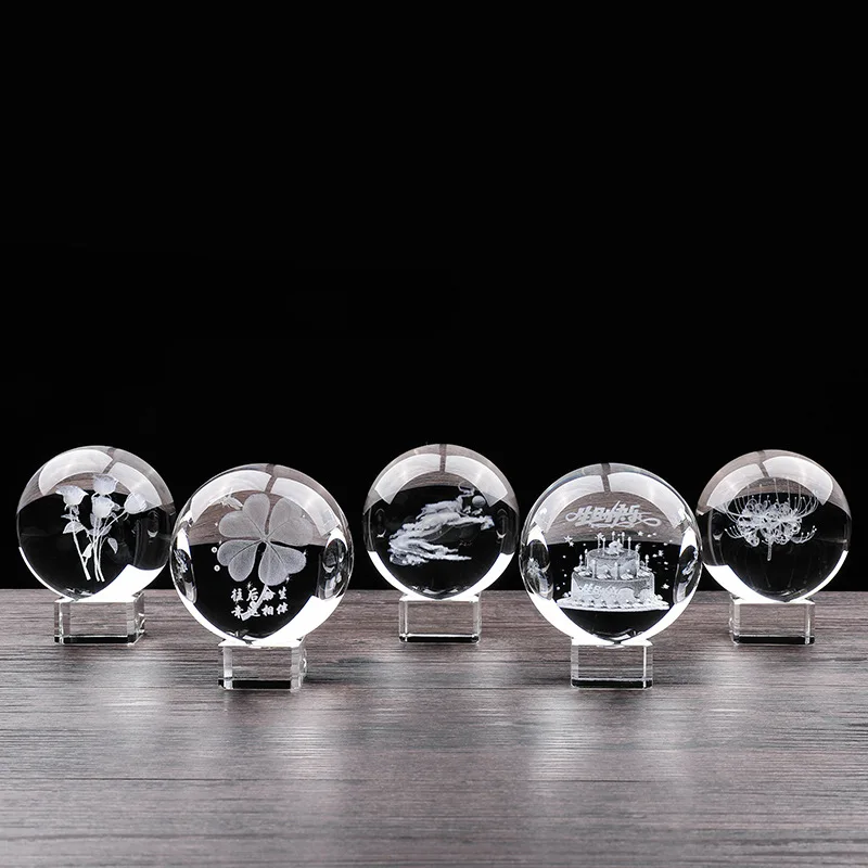 Exquisite Liuli Crystal Glass Multi Color Beautiful home decor luxury Crystal Crafts Magic Balls for Festival Gifts Supplies