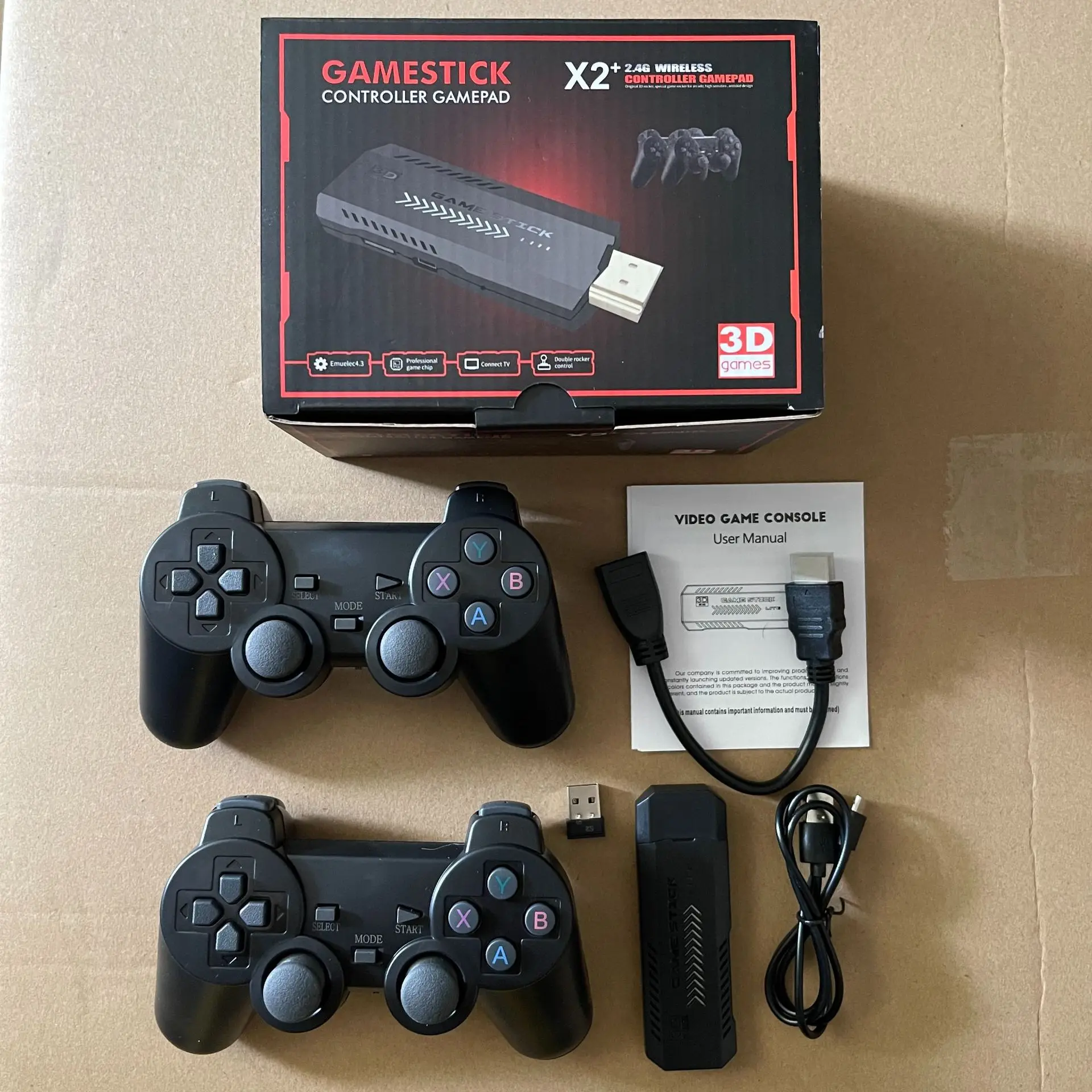 X2 Plus GD10 Pro 4K Game Stick 3D HD Retro Video Game Console Wireless Controller TV 50 Emulator For PS1/N64/DC