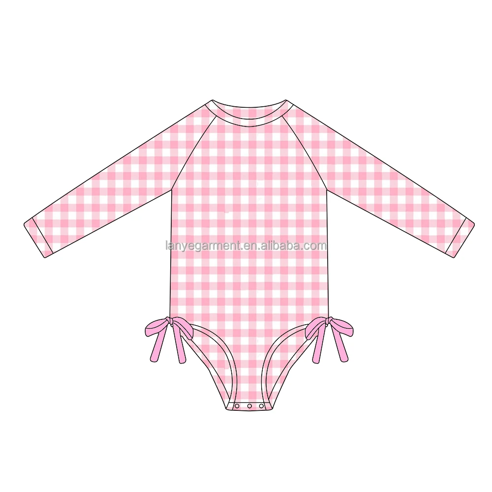 Fashion Print Baby Swimming Suit Long Sleeve Bathing Suit Nylon Baby Swimwear