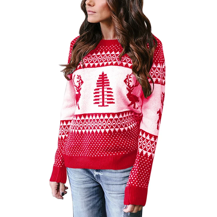
YH6011 Custom OEM Korean Women Christmas Ugly Stylish Sweater 