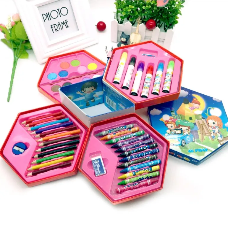 Factory Supply Hot Colorful Drawing Stationery Set Kindergarten Opening Gift Watercolor for Student