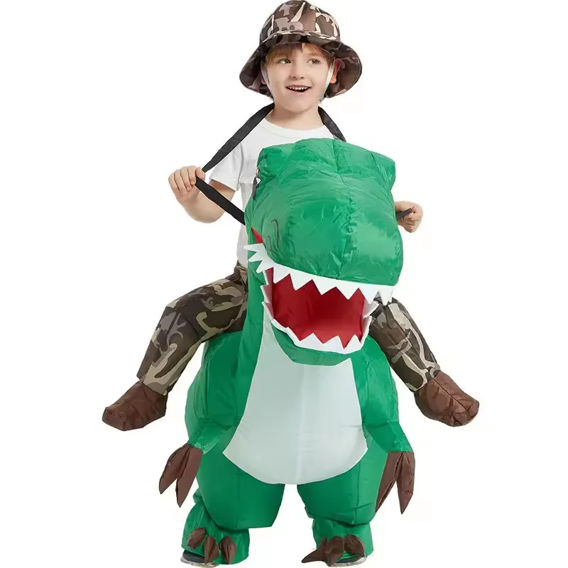 Fancy Inflatable Dinosaur Costume for Adults and Children Funny Blow up Costume for Halloween Party Cosplay